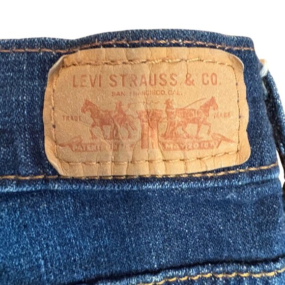 Levis Vintage Denim Capris Size 14 Mid-Rise Blue Jeans Rolled Hem Levi Strauss C - Picture 4 of 9